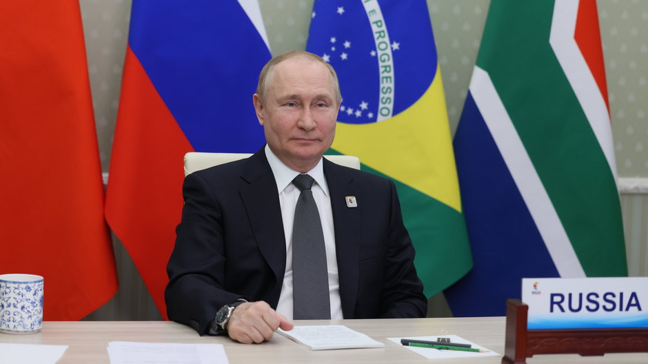 Władimir Putin bierze udział w 14. szczycie BRICS. Rosja, 23 czerwca 2022 r.