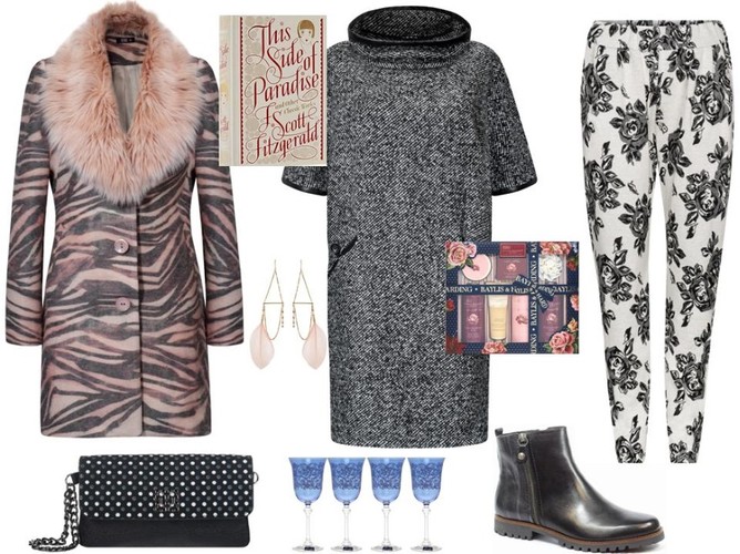 Płaszcz – Midori Feminine Fashion/midori.pl, sukienka – Hera/hera.com.pl, spodnie – Mosquito/mosquito.pl, torebka – Boca/boca.pl, buty- Caprice- caprice.pl