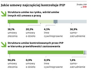 Jakie umowy najczęściej kontroluje PIP
