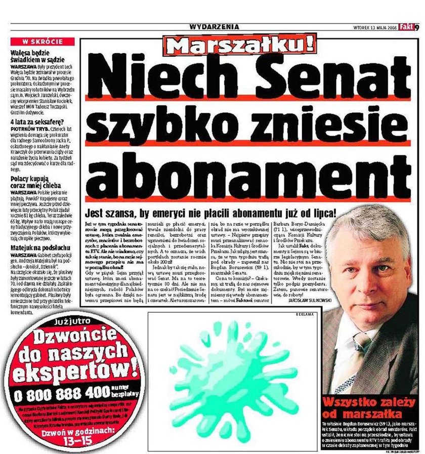 Niech Senat szybko zniesie abonament