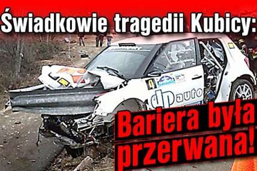 Świadkowie tragedii Kubicy: Bariera była przerwana