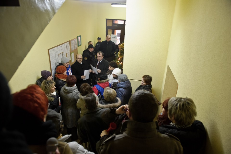 Demonstracja zwolnionych pracowników