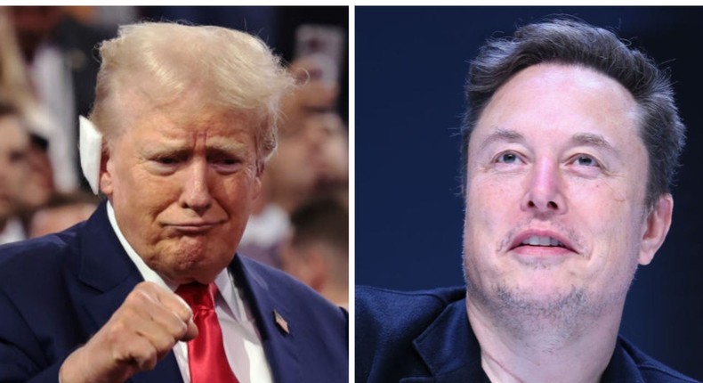 Donald Trump (left) and Elon Musk.Win McNamee/Marc Piasecki/Getty Images