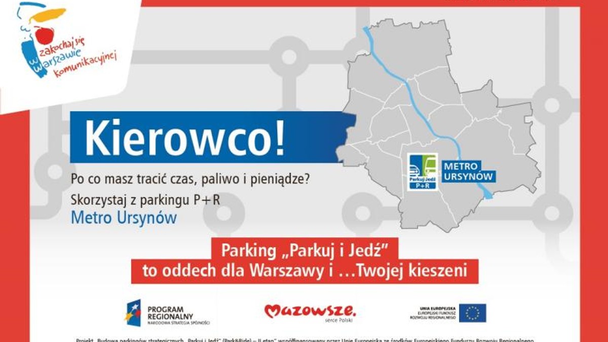 "Parkingi Parkuj i Jedź to oddech dla Warszawy i... Twojej kieszeni" – to hasło nowej kampanii Zarządu Transportu Miejskiego. Akcja właśnie ruszyła. Ma promować korzystanie z tzw. parkingów przesiadkowych w Warszawie.