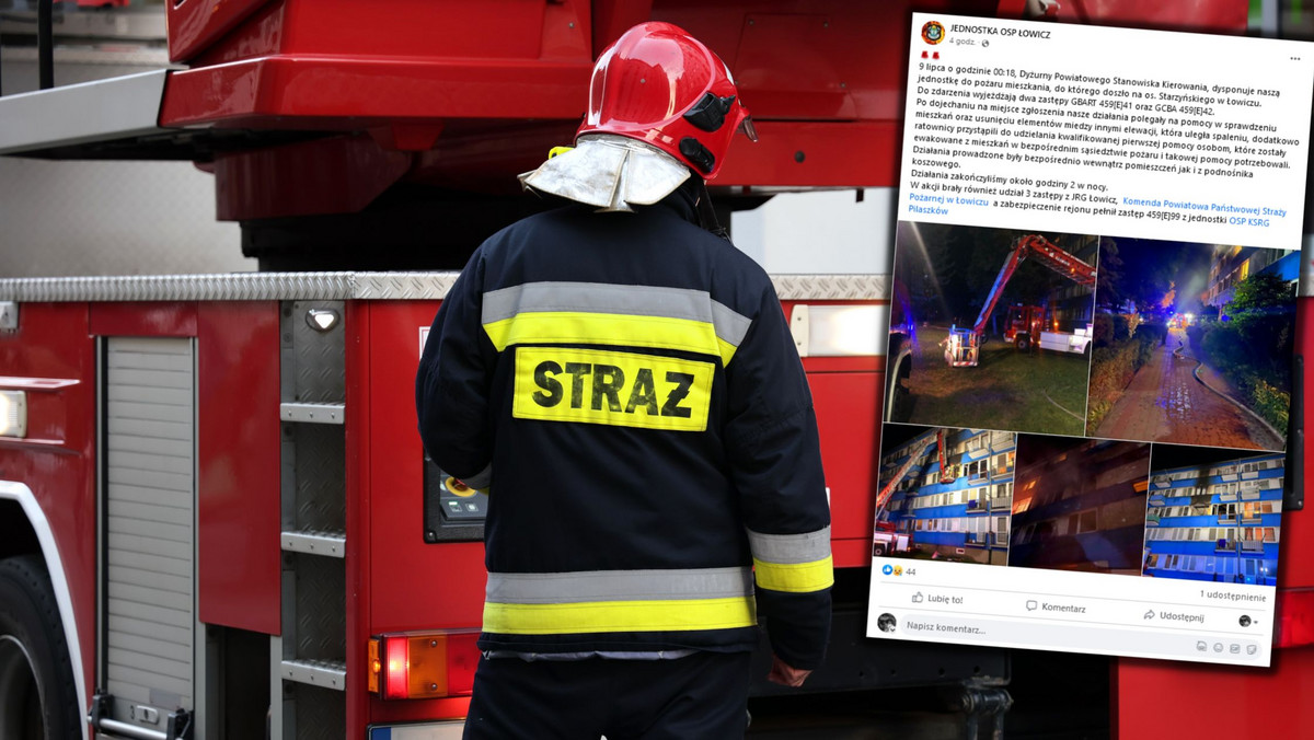 Pożar mieszkania i ewakuacja w Łowiczu. Zginęła 71-latka