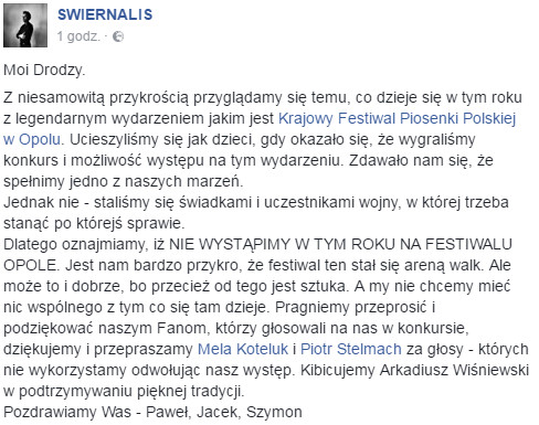 Swiernalis na Facebooku