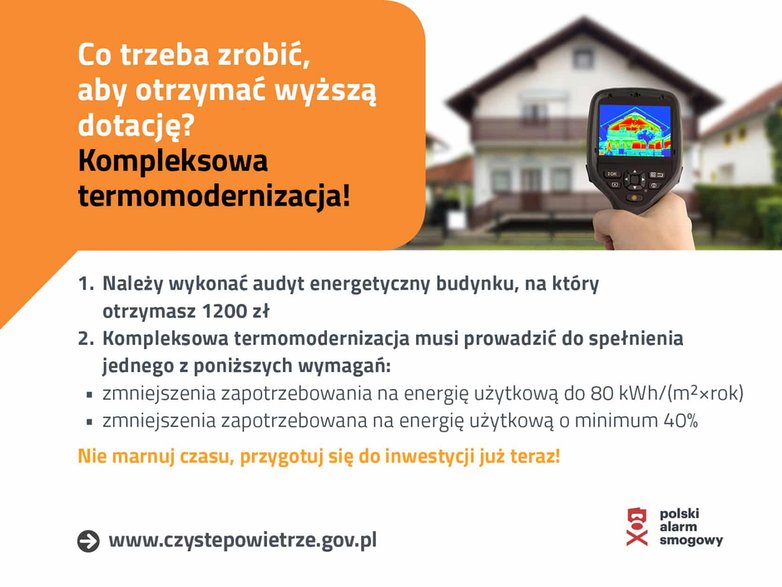 W najnowszej odsłonie programu Czyste Powietrze można otrzymać aż 135 tys. zł. na termomodernizację domu wraz z wymianą źródła ciepła, grafika: Polski Alarm Smogowy