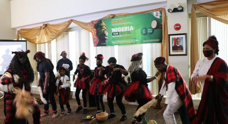Idoma cultural group performing at the Second Edition of the Nigeria Cultural Show at Nigeria House in New York. [NAN]
