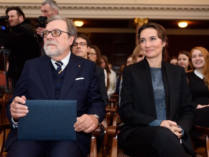 Dominika Kulczyk i profesor Andrzej Lesicki