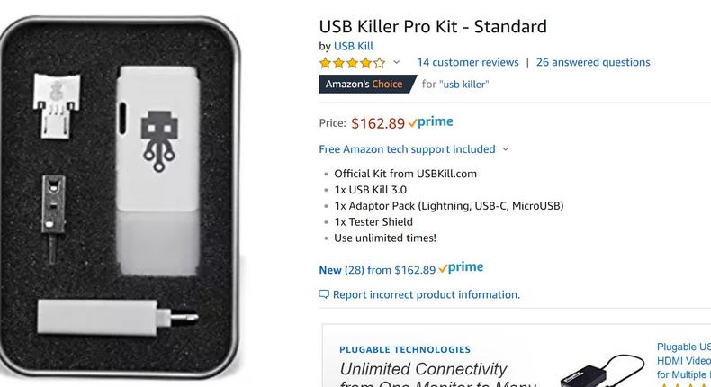 usb killer on amazon