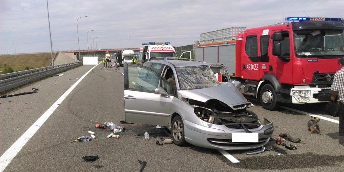 Seria wypadków na autostradzie A4 w Borku Wielkim 