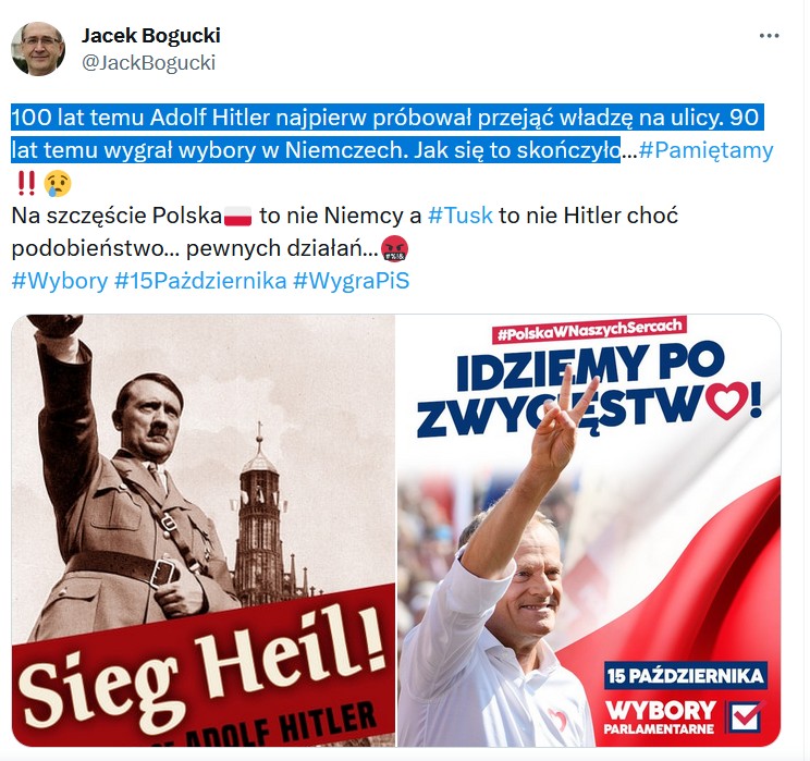 Wpis senatora Boguckiego na Twitterze został opublikowany w poniedziałek wieczorem.