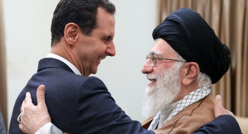 Syrian President Bashar al-Assad meets Iran's Supreme Leader Ayatollah Ali Khamenei on his first visit to Iran since the start of the war in his country