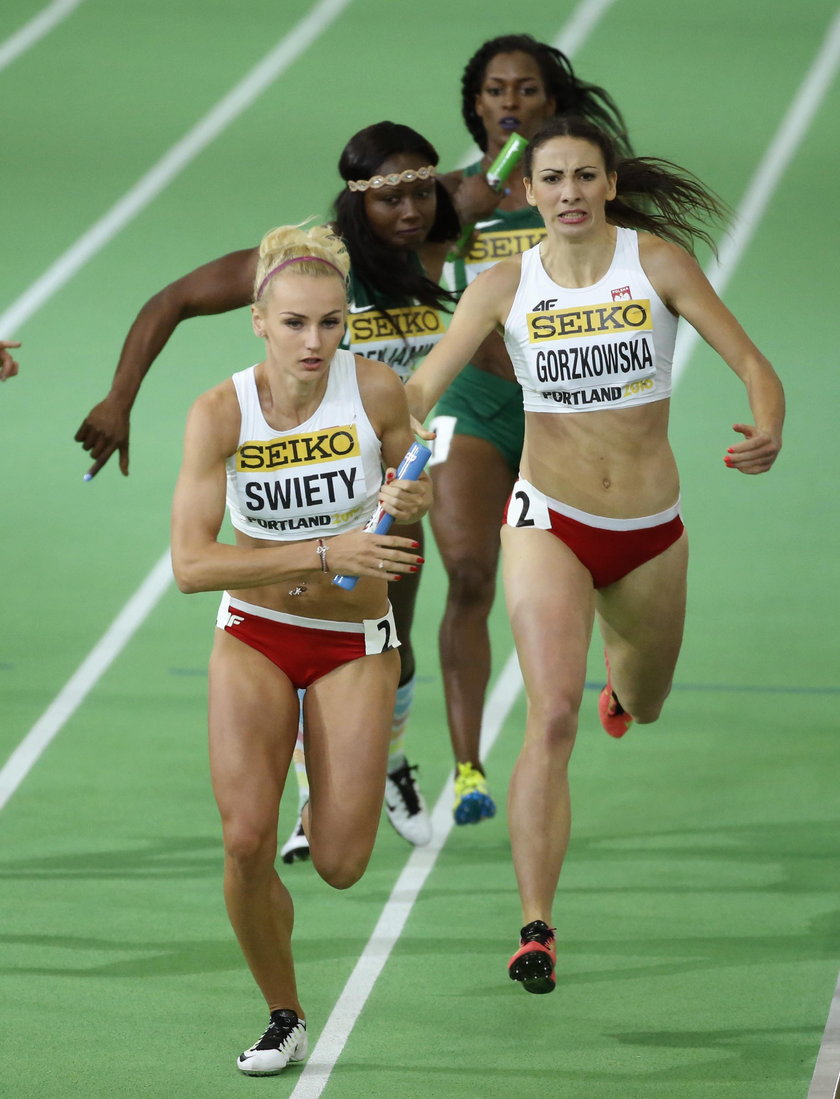 W 2016 roku Gorzkowska (z prawej) wywalczyła w Portland srebro halowych MŚ w sztafecie 4x400 m