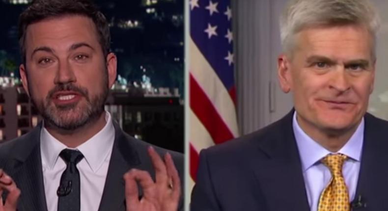 Jimmy Kimmel and Sen. Bill Cassidy on Live!