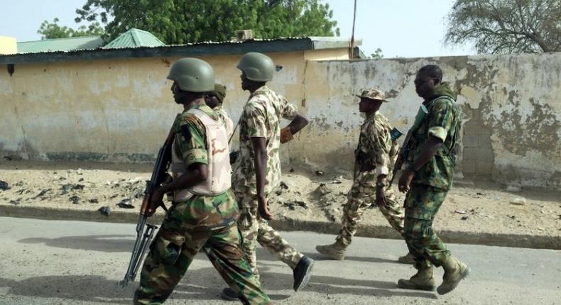 Nigerian soldiers in Yobe state, one of the worst-hit in the country's eight-year Boko Haram Islamist insurgency