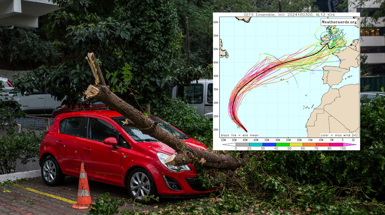Huragan Kirk obiera kurs na Europę. Wpłynie na pogodę w Polsce (screen: Weathernerds.org)