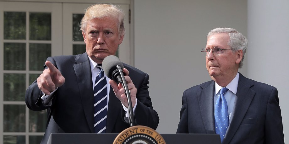 Donald Trump speaks at a White House press conference on Monday.