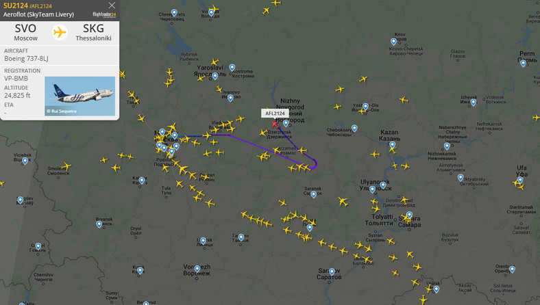 Rosyjskie samoloty zawracają