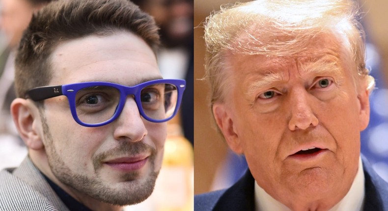 Alex Soros; Donald Trump.Jared Siskin/Patrick McMullan via Getty Images; Alexi J. Rosenfeld/Getty Images