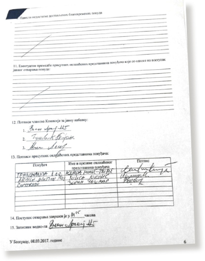 POD BROJEM TRI JE FALSIFIKOVANI POTPIS ALEKSANDRA LENCA