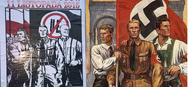 Plakat Marszu Patriotów 2015 zupełnie jak hitlerowski afisz. ZNAJDŹ RÓŻNICE!