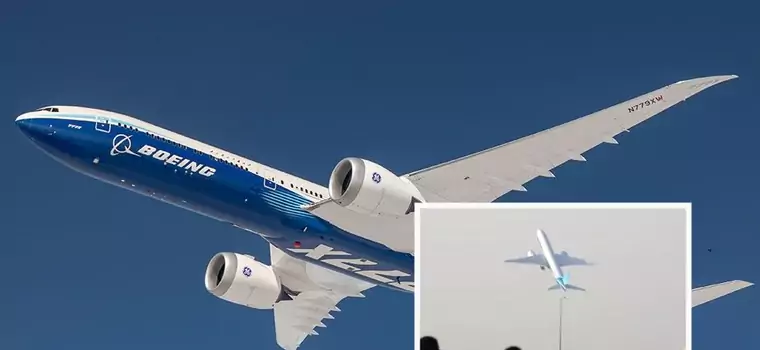 Ogromny Boeing 777X niemal w pionowym locie! Imponujące wideo z targów w Dubaju