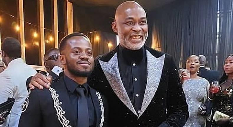 Richard Mofe-Damijo and Korede Bello at his 60th birthday party [TheWillDownTown]