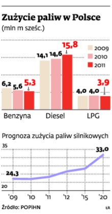 Zużycie paliw w Polsce