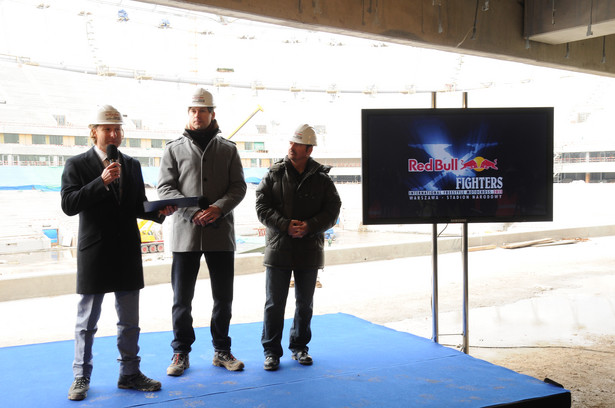 Konferencja Prasowa na Stadionie Narodowym w Warszawie, na której poinformowano o organizacji Red Bull X-Fighters 6 sierpnia 2011. Fot. NCS