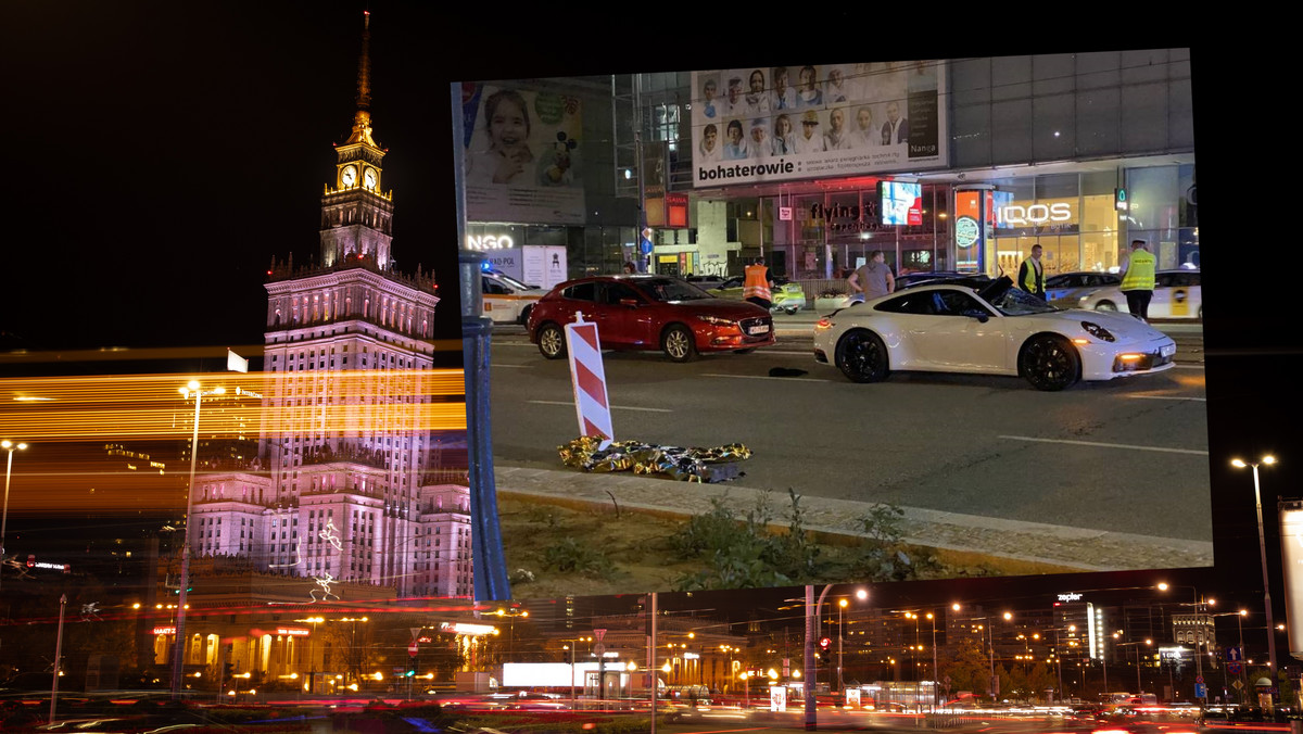 Warszawa: kierowca porsche potrącił pieszego pod Pałacem Kultury i Nauki