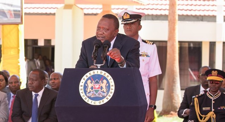 President Uhuru Kenyatta during his historic visit to the DCI headquarters on January 25, 2019 (Twitter)