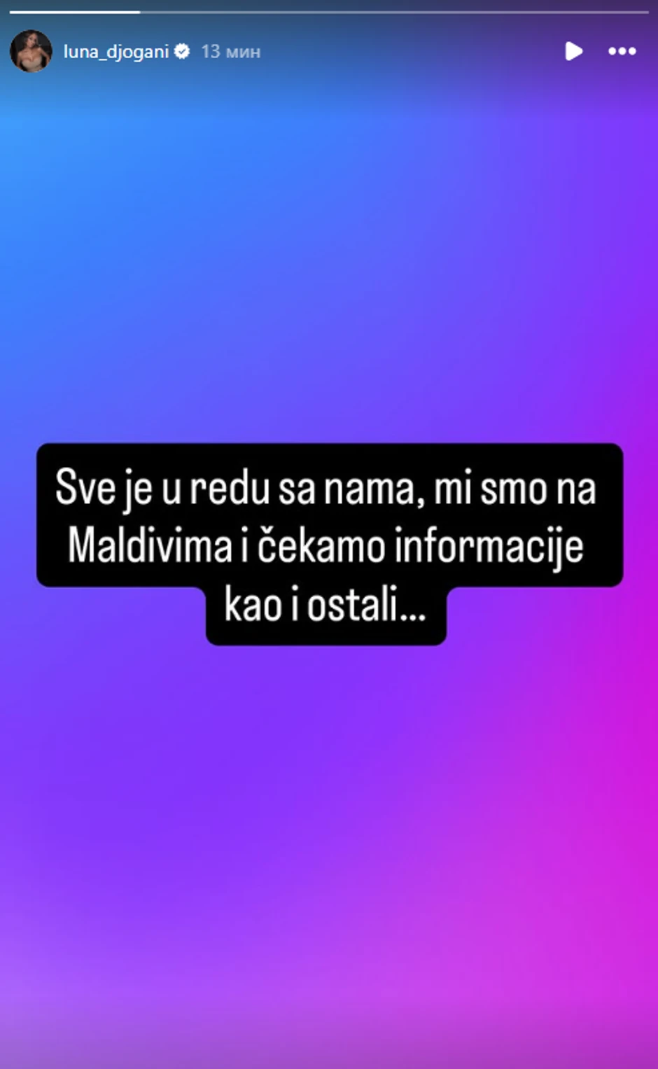 Luna Đogani se oglasila sa Maldiva