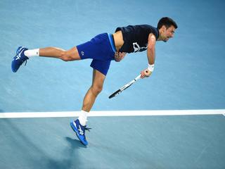Novak Djoković podczas treningu w Melbourne