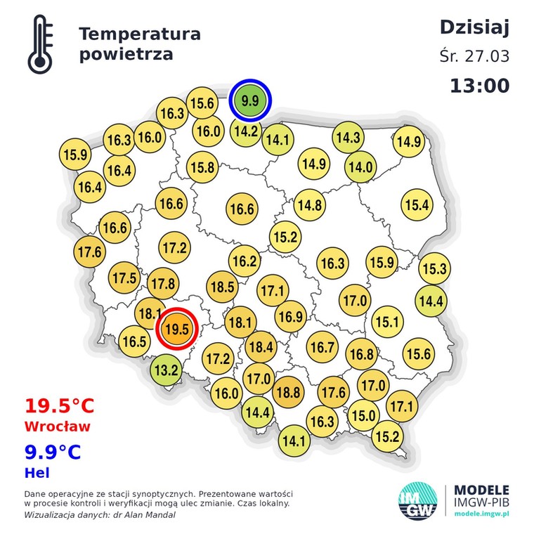 Środa jest bardzo ciepłym dniem