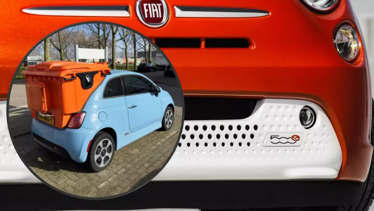 Fiat 500e w wersji "śmieciarka". Co autor miał na myśli?