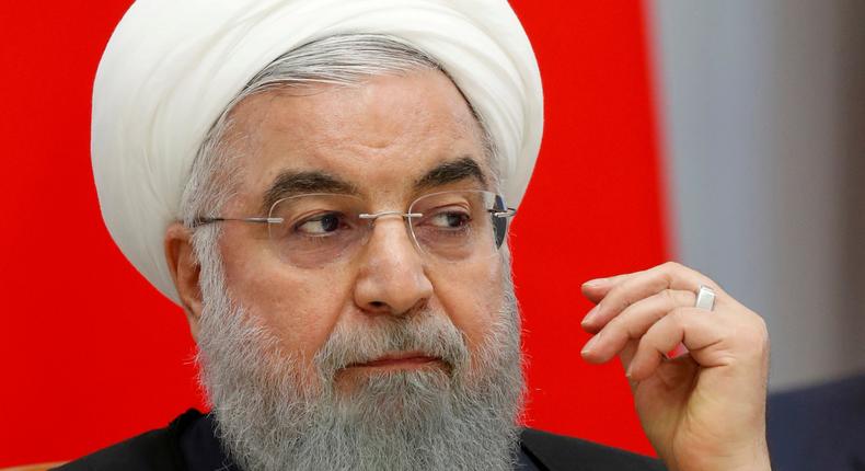 FILE PHOTO: Iranian President Hassan Rouhani attends talks in the Black Sea resort of Sochi, Russia, Feb. 14 2019. Sergei Chirikov/File Photo