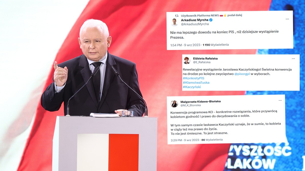 Politycy komentują wystąpienie Jarosława Kaczyńskiego. "Najsłabszy w historii"