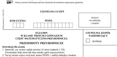 Egzamin gimnazjalny. Arkusze odpowiedzi. Dzień drugi