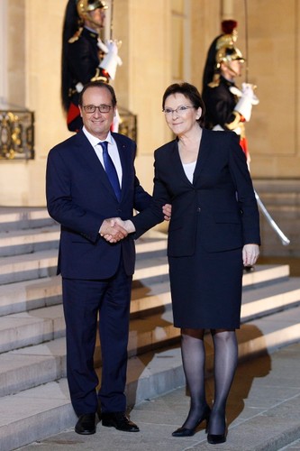 Ewa Kopacz i Francois Hollande