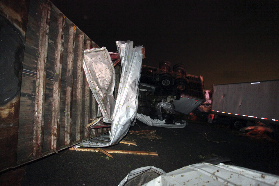 USA WEATHER TORNADOS (Tornado damage in Mayflower, Arkasas)