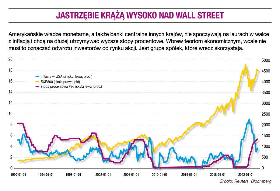 Jastrzębie krążą wysoko nad wall street