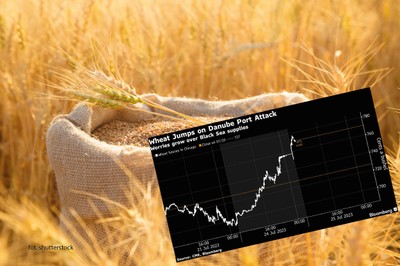 Atak Rosji na ukraiński port na Dunaju. Cena pszenicy najwyższa od pięciu miesięcy