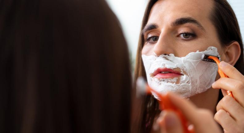 High levels of testosterone can lead to excess facial hair in women.D-Keine/Getty Images