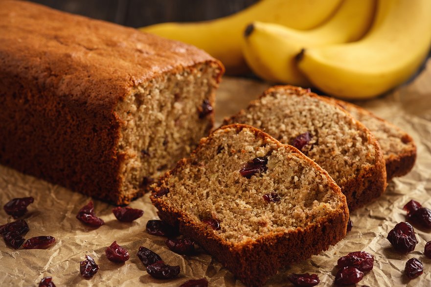 Chlebek bananowy z żurawiną