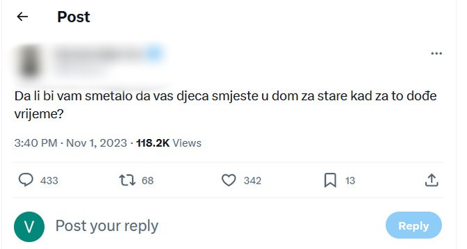 Post na tviteru