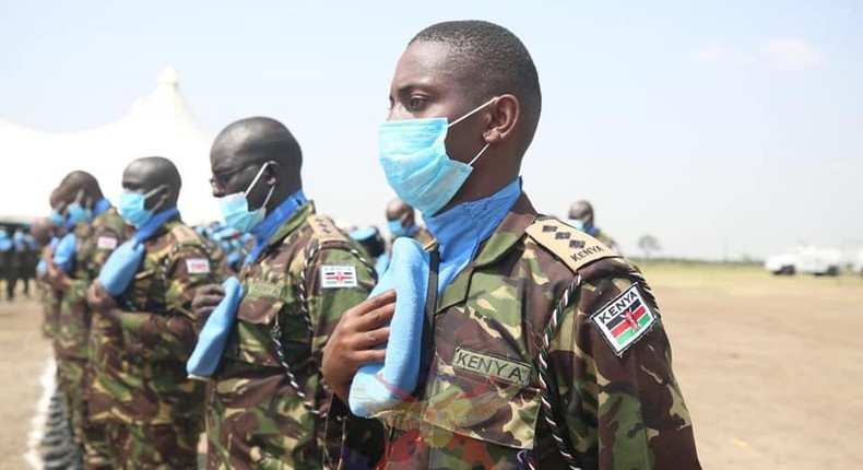 Kenya Defence Forces (KDF) soldiers during a recent deployment 