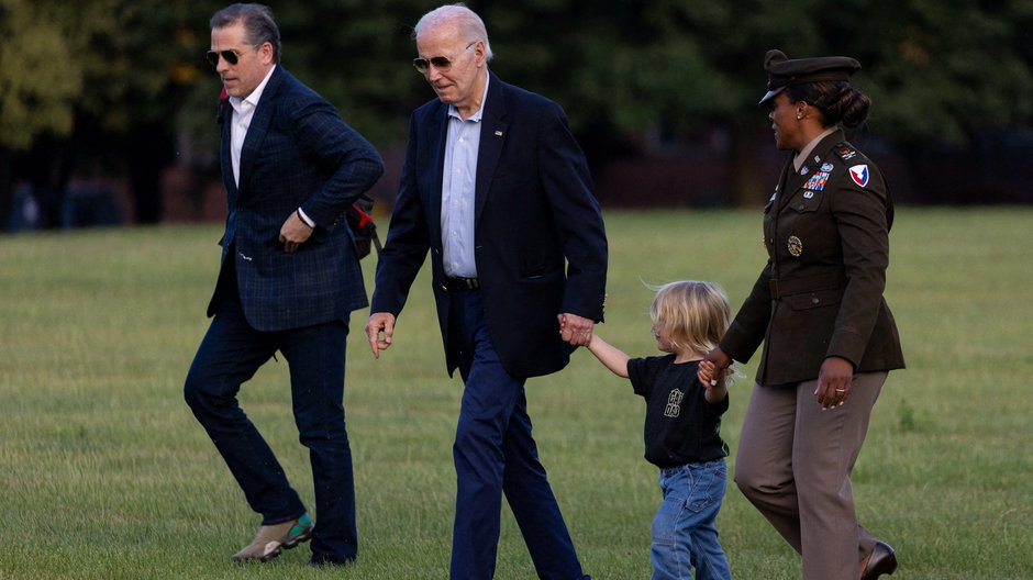 Prezydent USA Joe Biden z synem Hunterem i wnukiem Beau