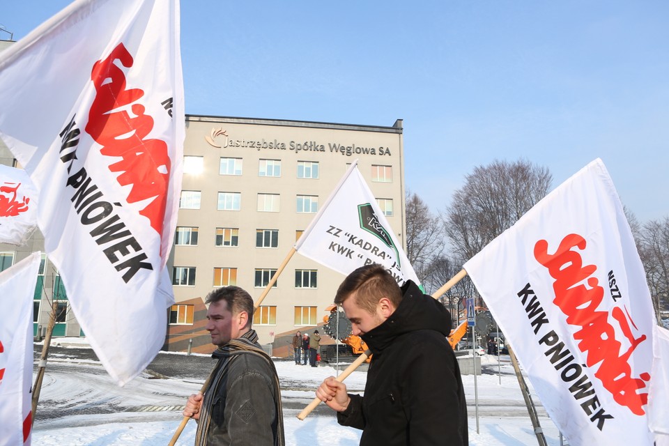 JASTRZĘBIE ZDRÓJ PROTEST POD JSW (Protestujący)