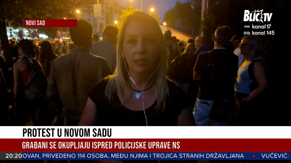 Katarina Pavlović prati protest u Novom Sadu